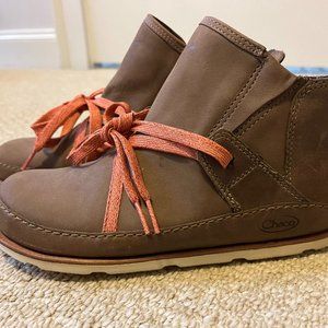 Chaco Caribou Harper Lace Up Booties, Medium Brown